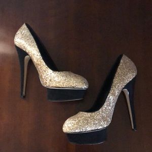 Aldo gold sparkly heels
